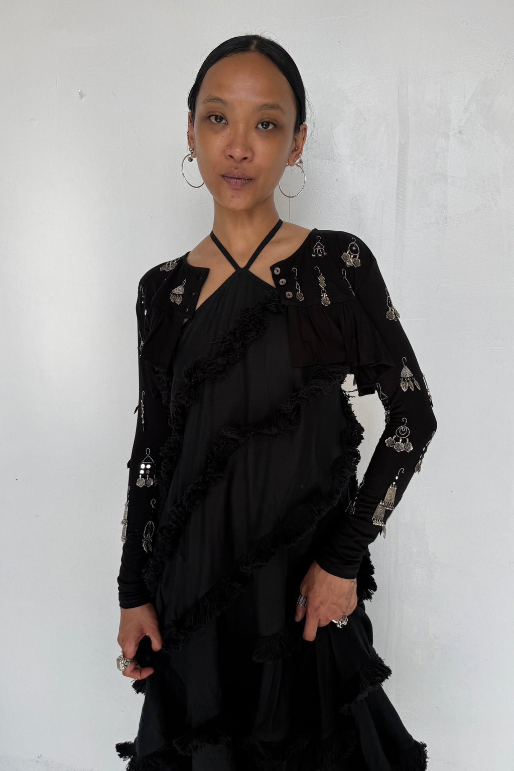 Abacaxi Spiral-Seamed Fringe Dress