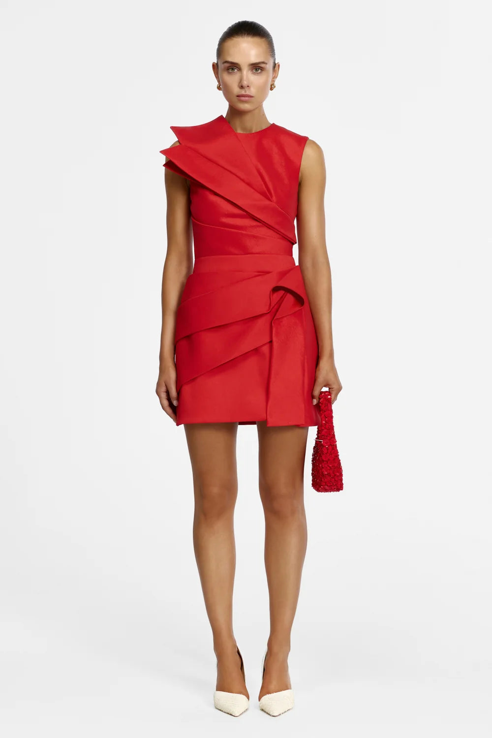 Acler Kenley Mini Dress - Spicy Red