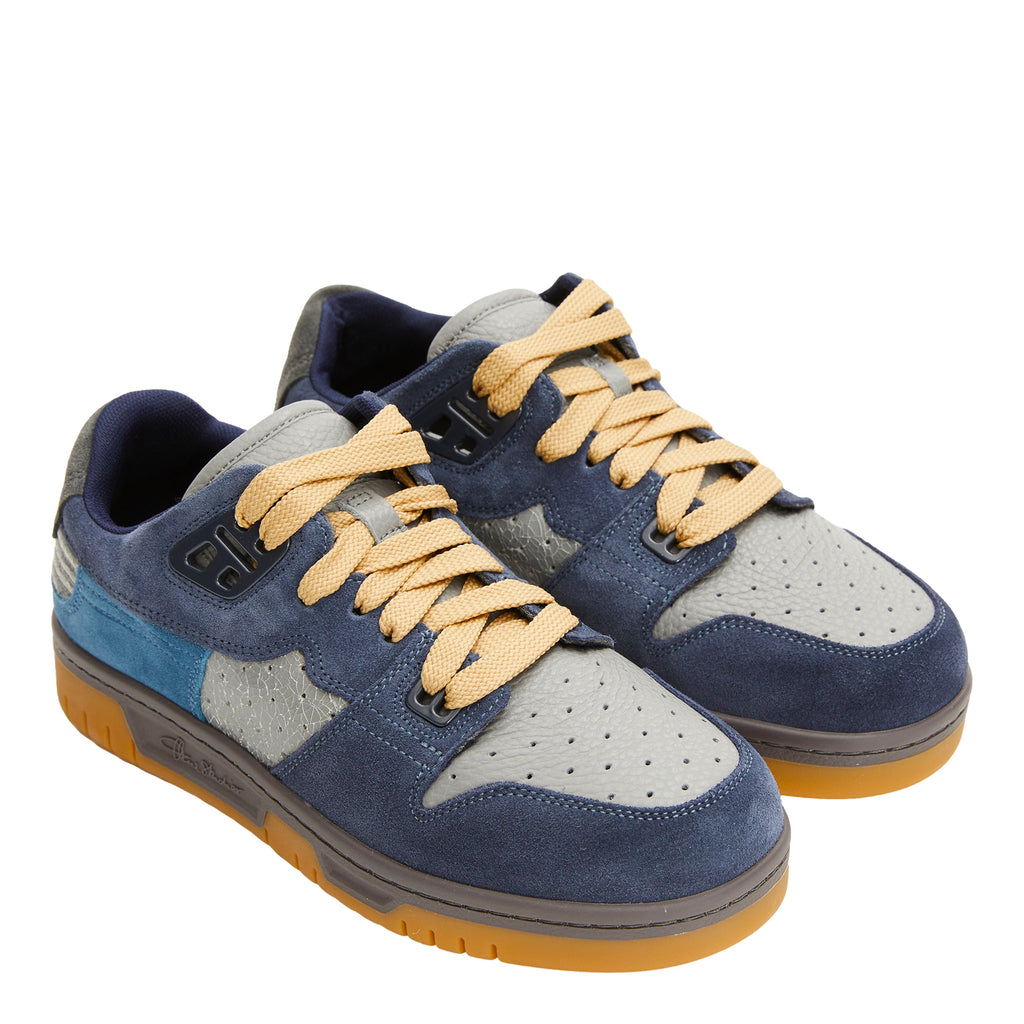 Acne Studios Fuzzy Low Top Sneakers - Grey/Blue