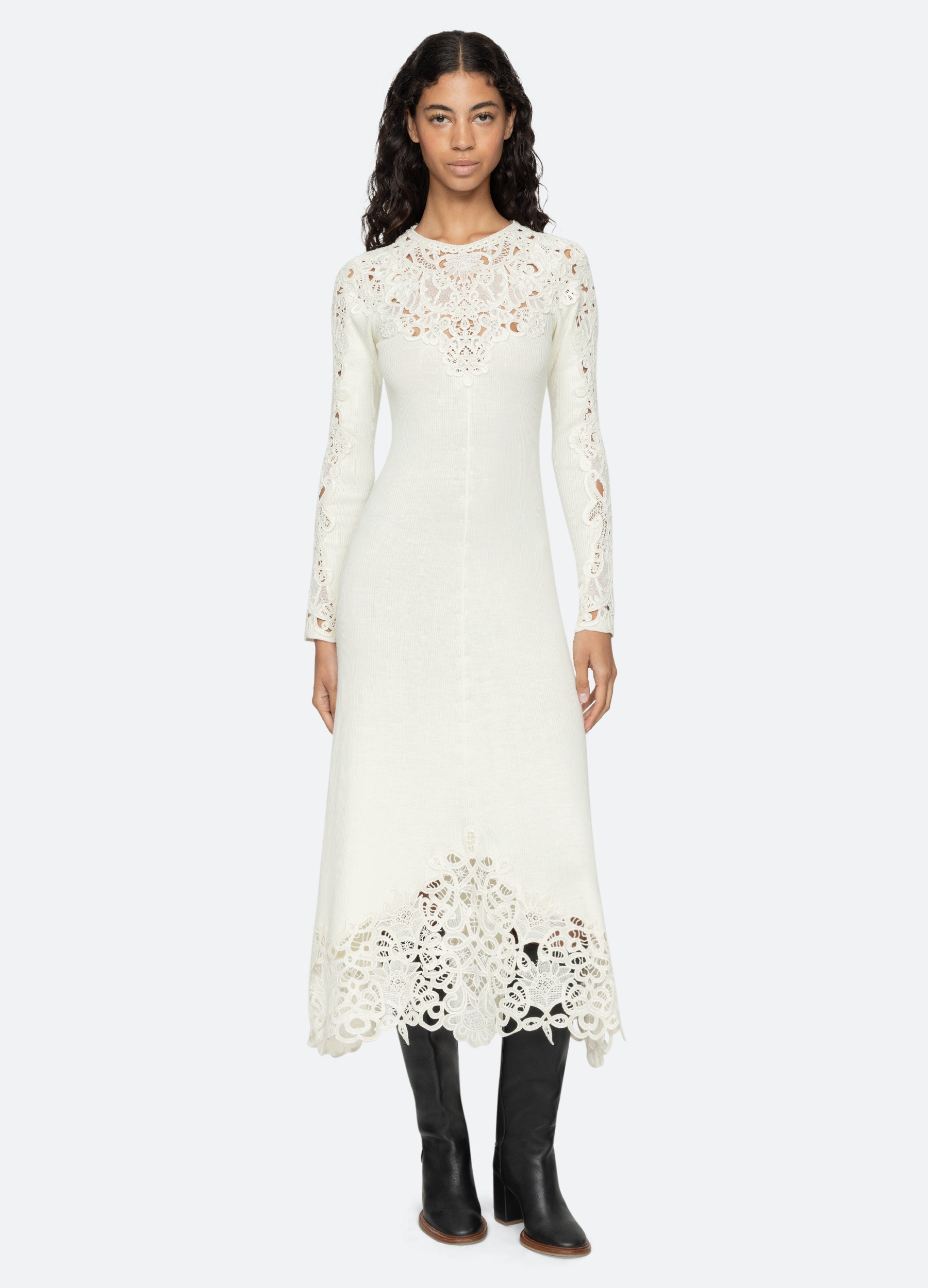 Sea NY Adelina L/S Dress - Cream