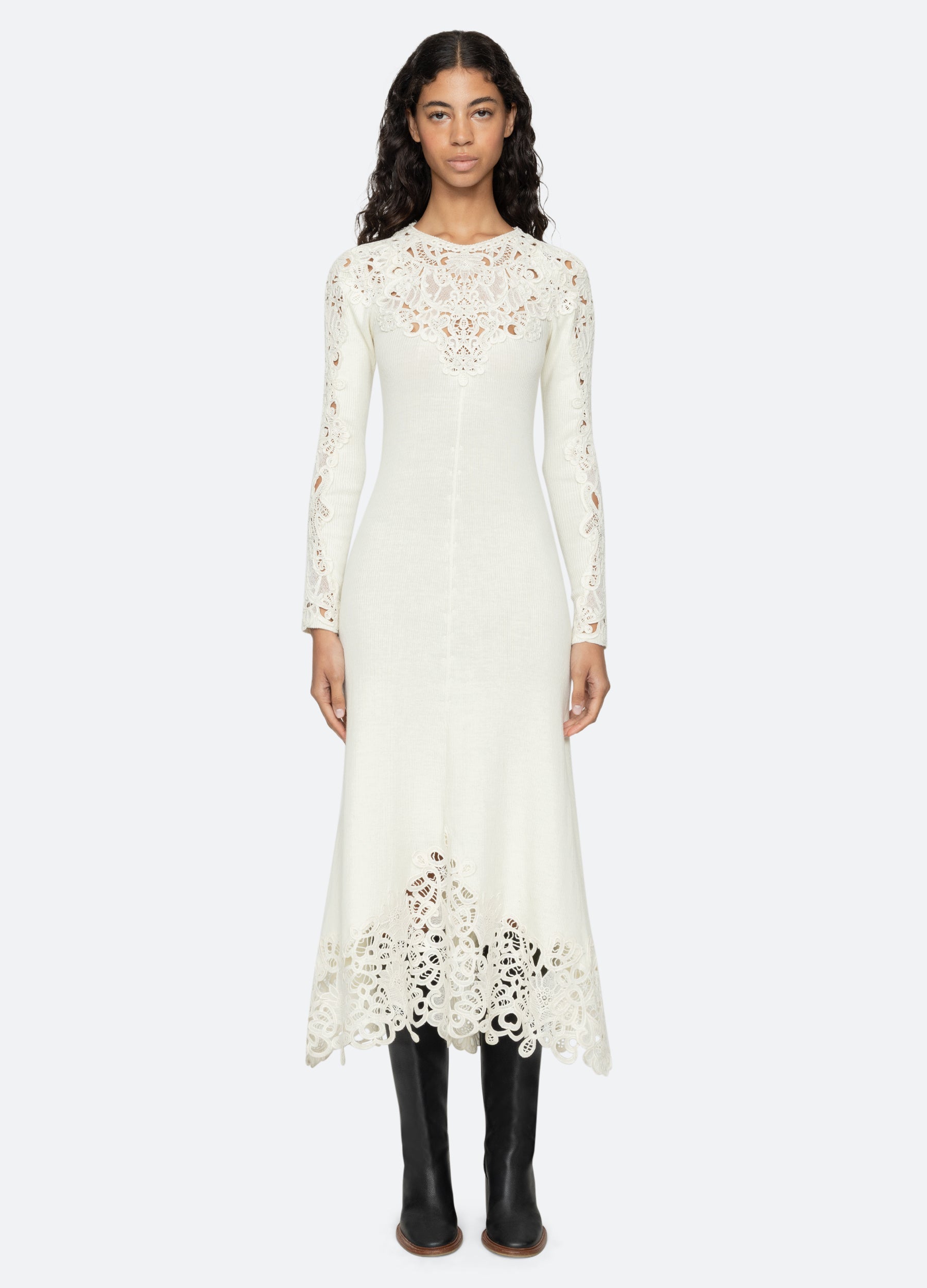 Sea NY Adelina L/S Dress - Cream