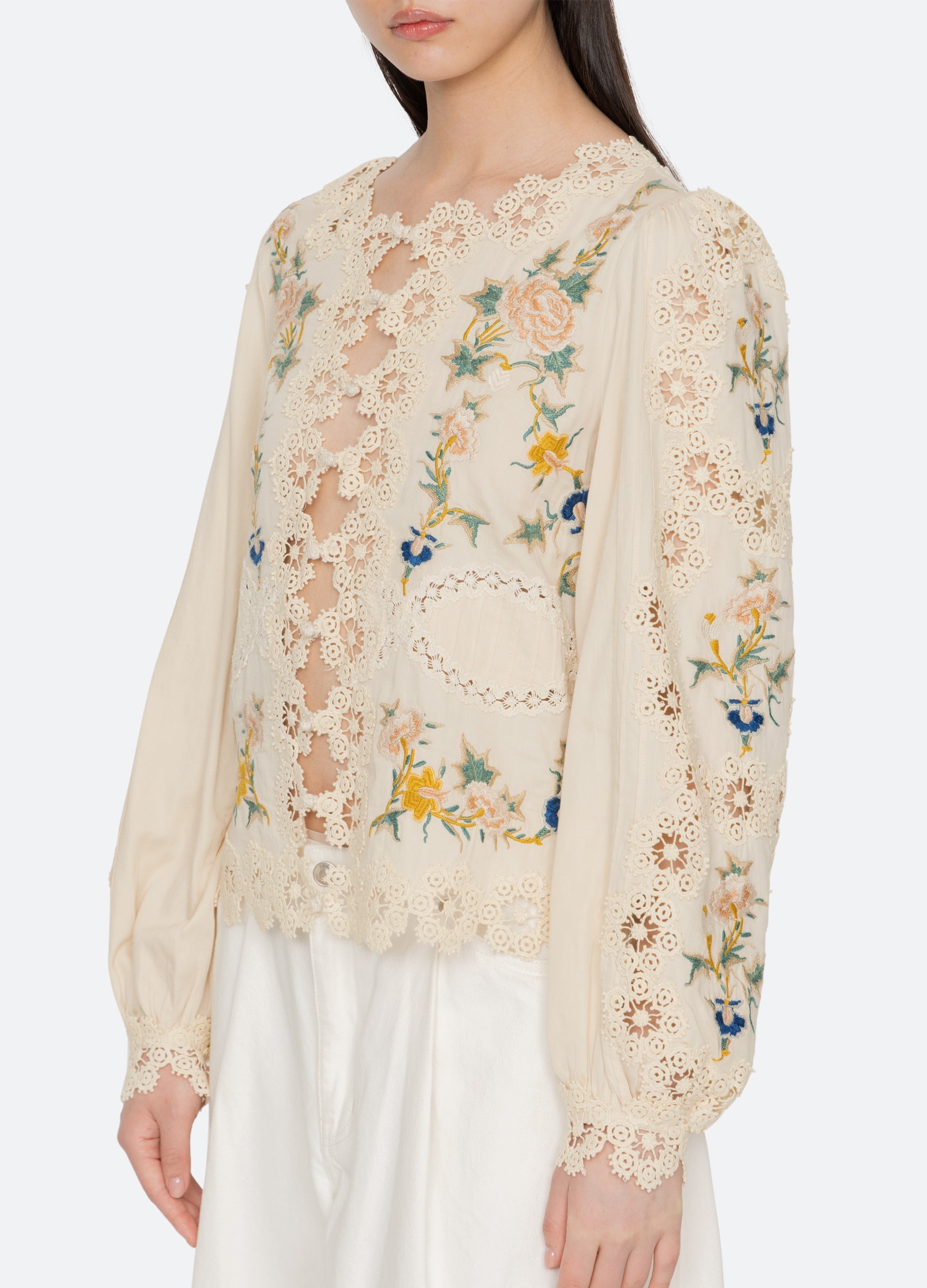 Sea NY Adonna Long Sleeve Top - Cream