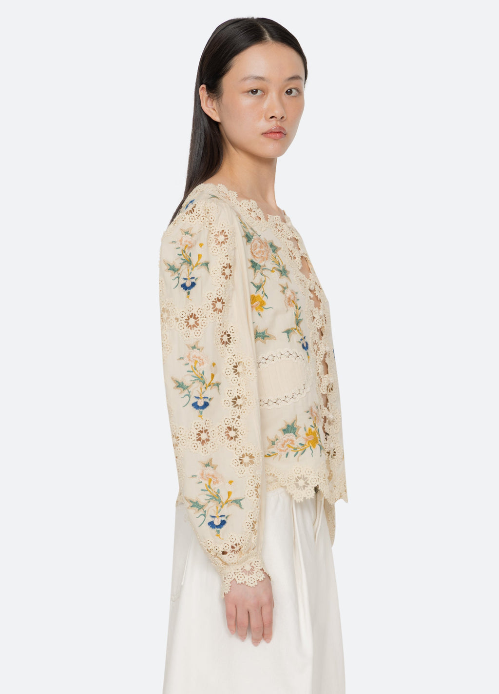 Sea NY Adonna Long Sleeve Top - Cream