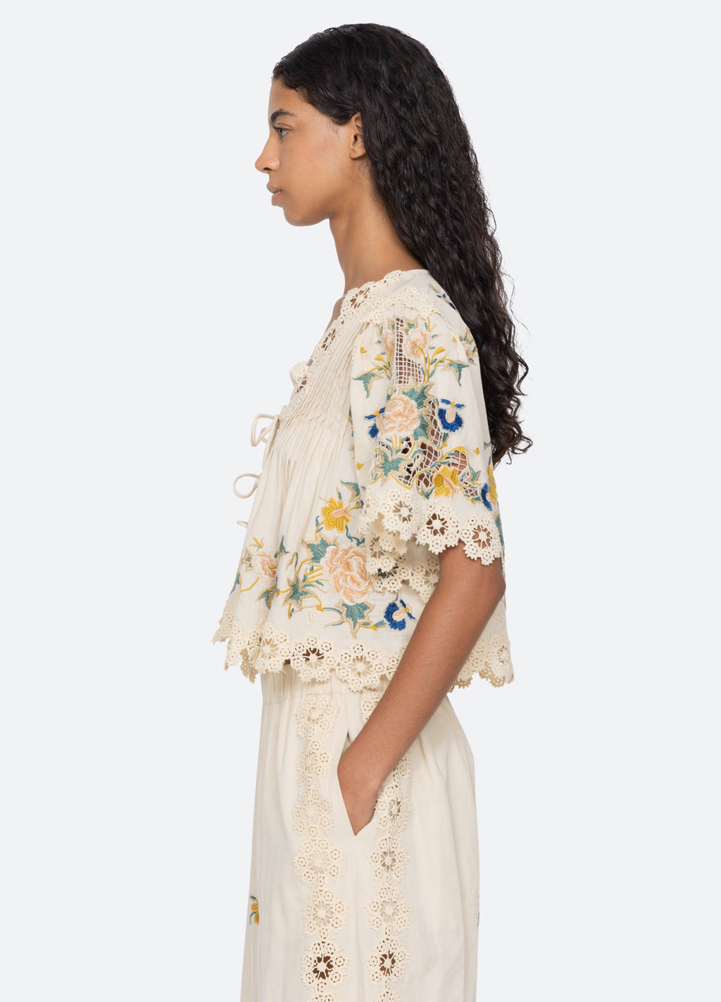 Sea NY Adonna Short Sleeve Top - Cream