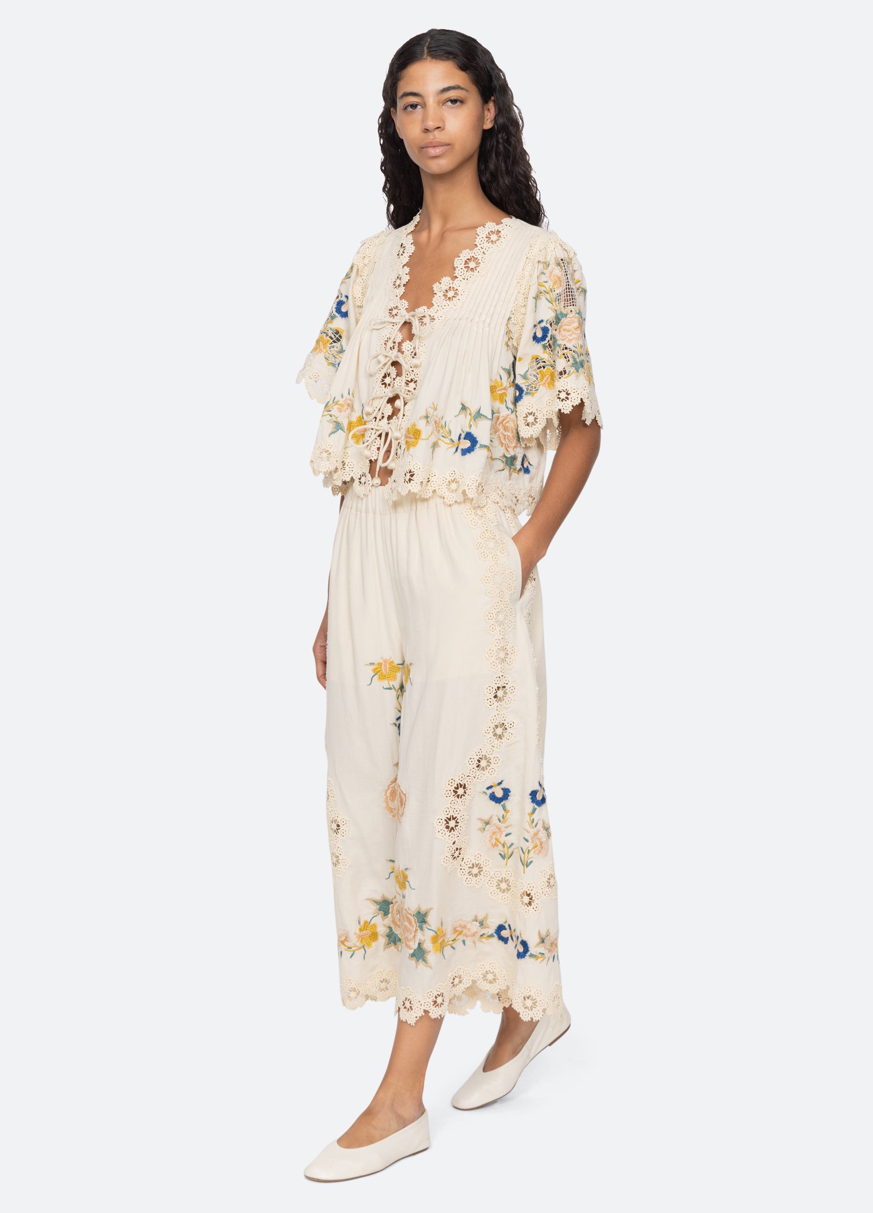 Sea NY Adonna Short Sleeve Top - Cream