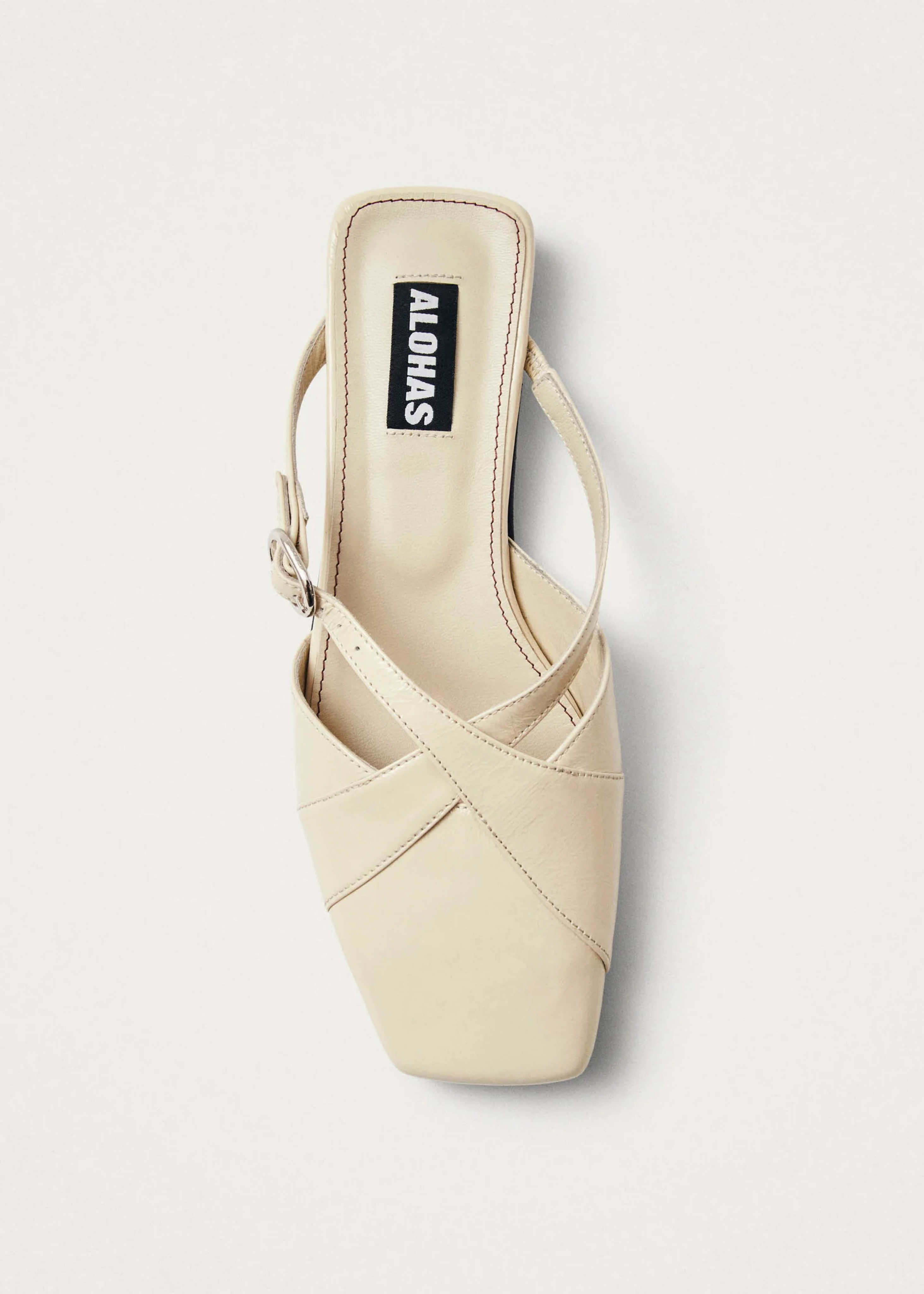 Alohas Adria Leather Mules - Cream