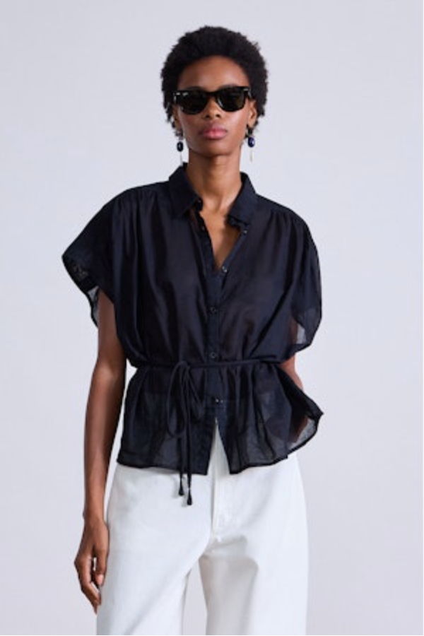 Apiece Apart Agni Floaty Blouse - Black