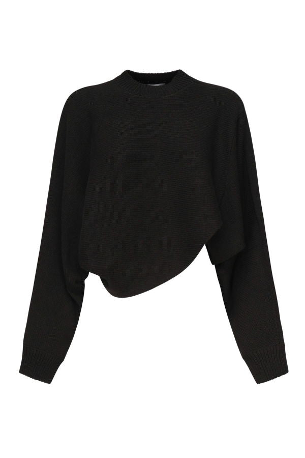 Alaia Asymmetrical Sweater - Black