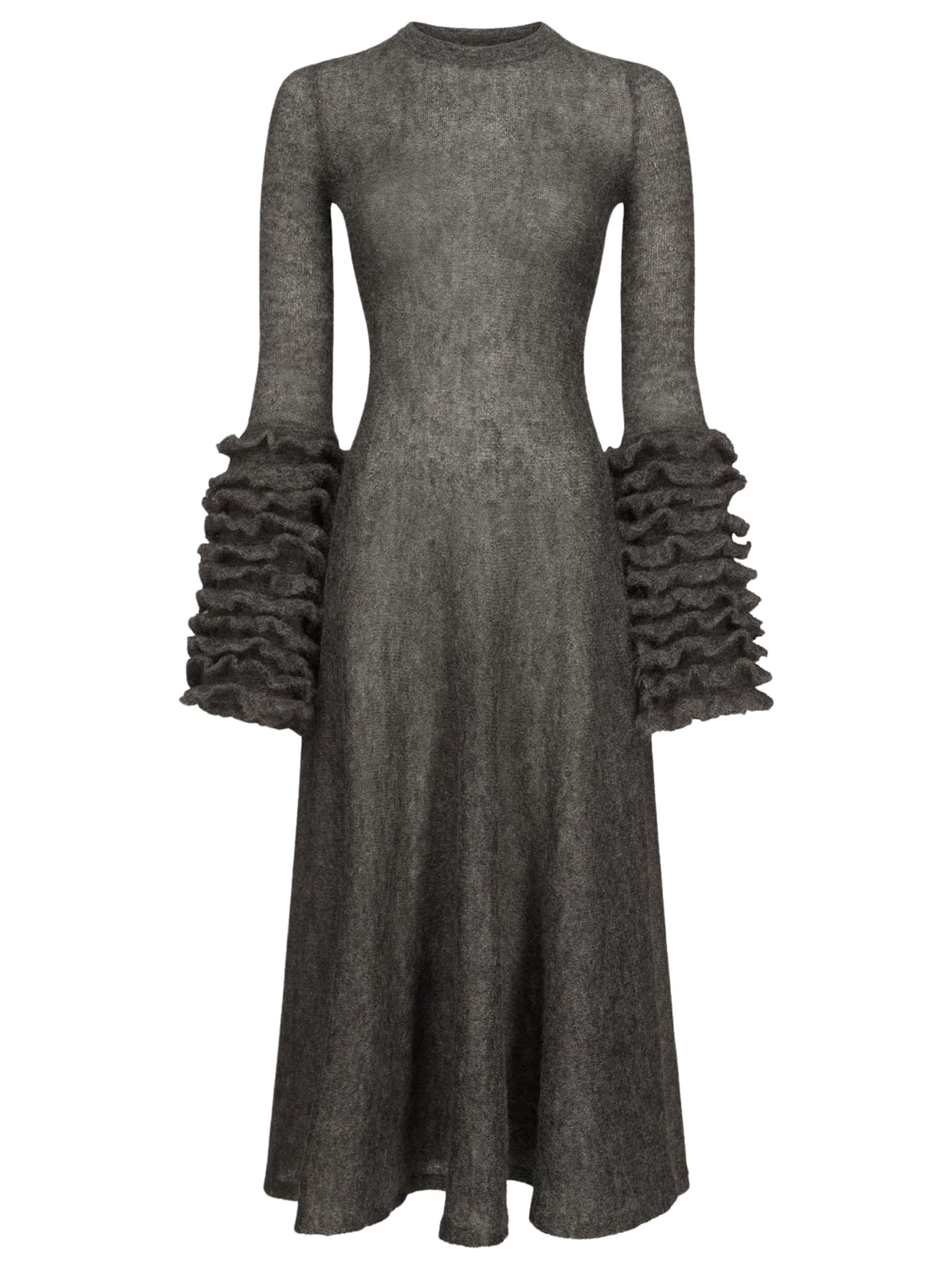 Alaia Dress With Ruffles Dress - Gray