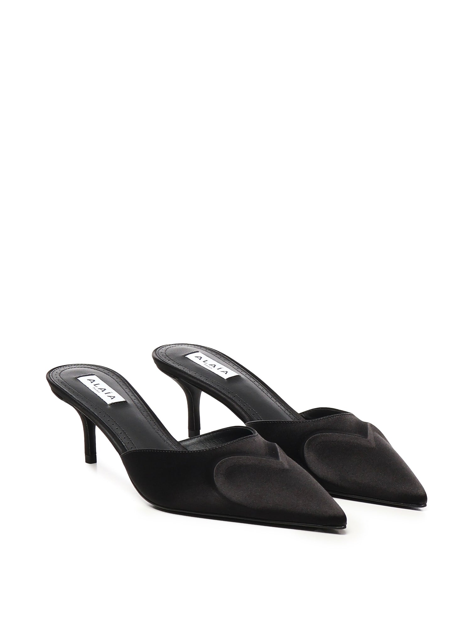 Alaia Le Coeur Mules - Black