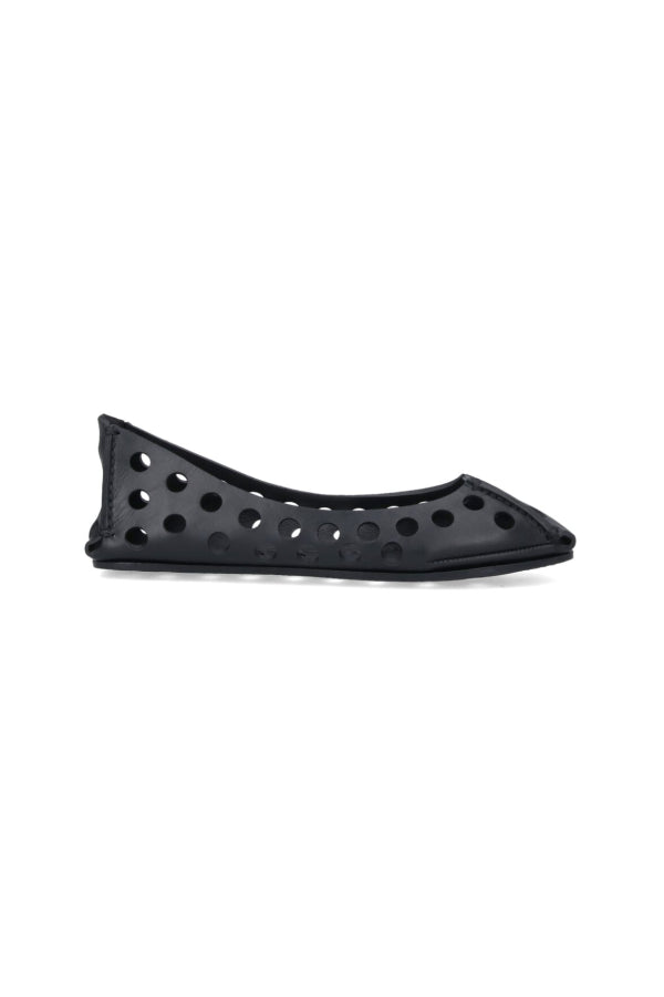 Alaia Leather Ballet Flats - Noir