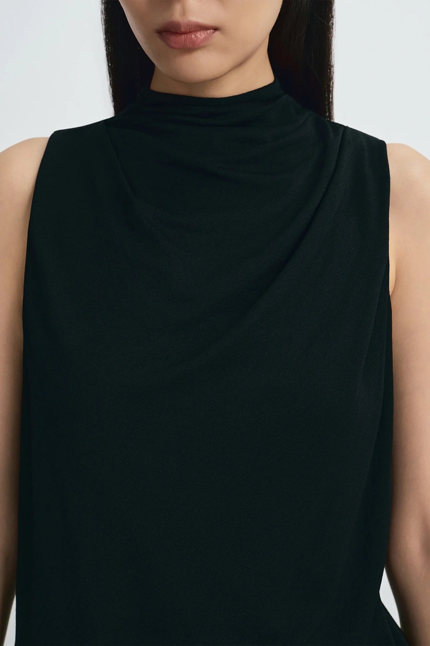 Sophie Rue Alessia Draped High Neck Top - Black