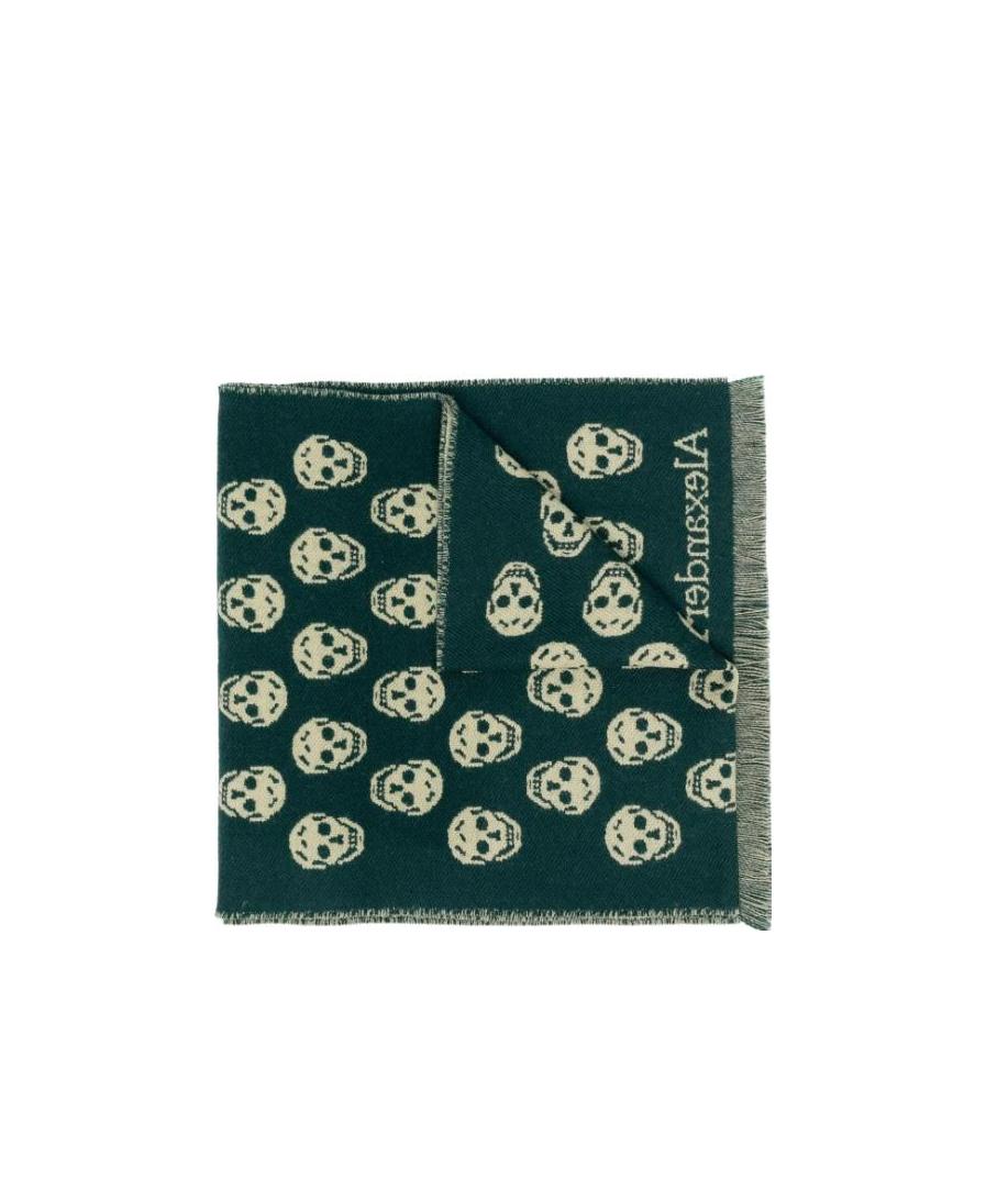 Alexander McQueen Skull Print Fringed Edge Scarf
