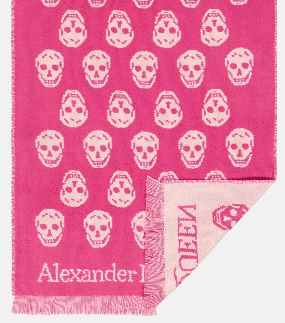 Alexander McQueen Skull Print Fringed Edge Scarf