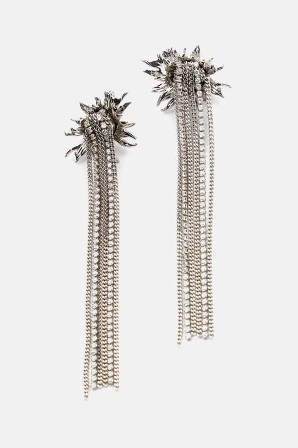 Alexander McQueen Sunflower Earrings - Silver