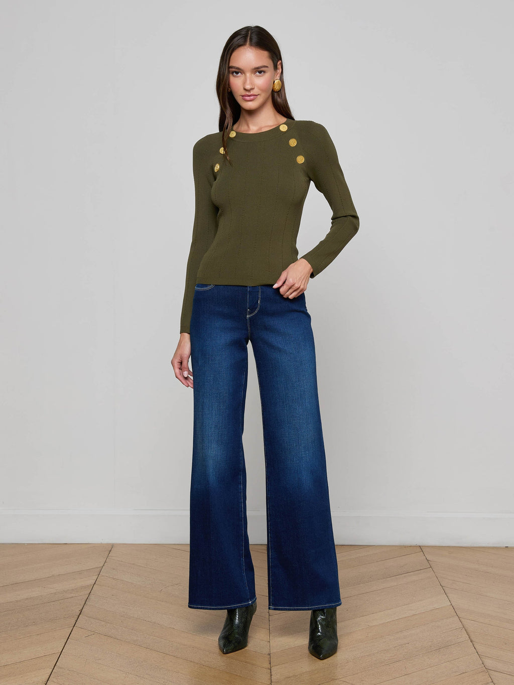 L'agence Alicent Wide Leg Jean Sterling