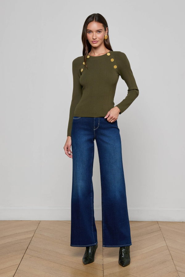 L'agence Alicent Wide Leg Jean Sterling