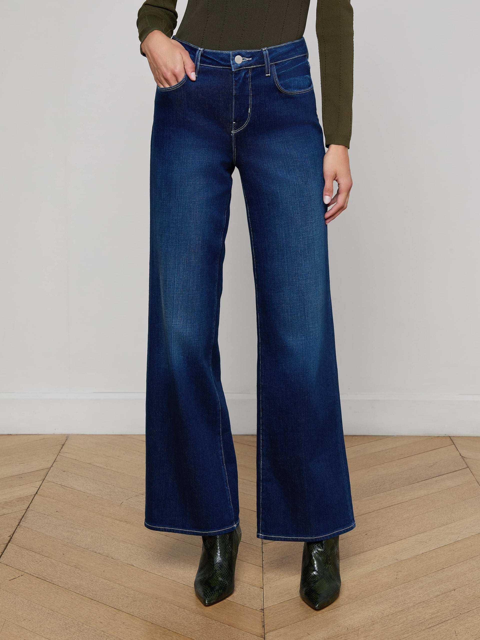 L'agence Alicent Wide Leg Jean Sterling
