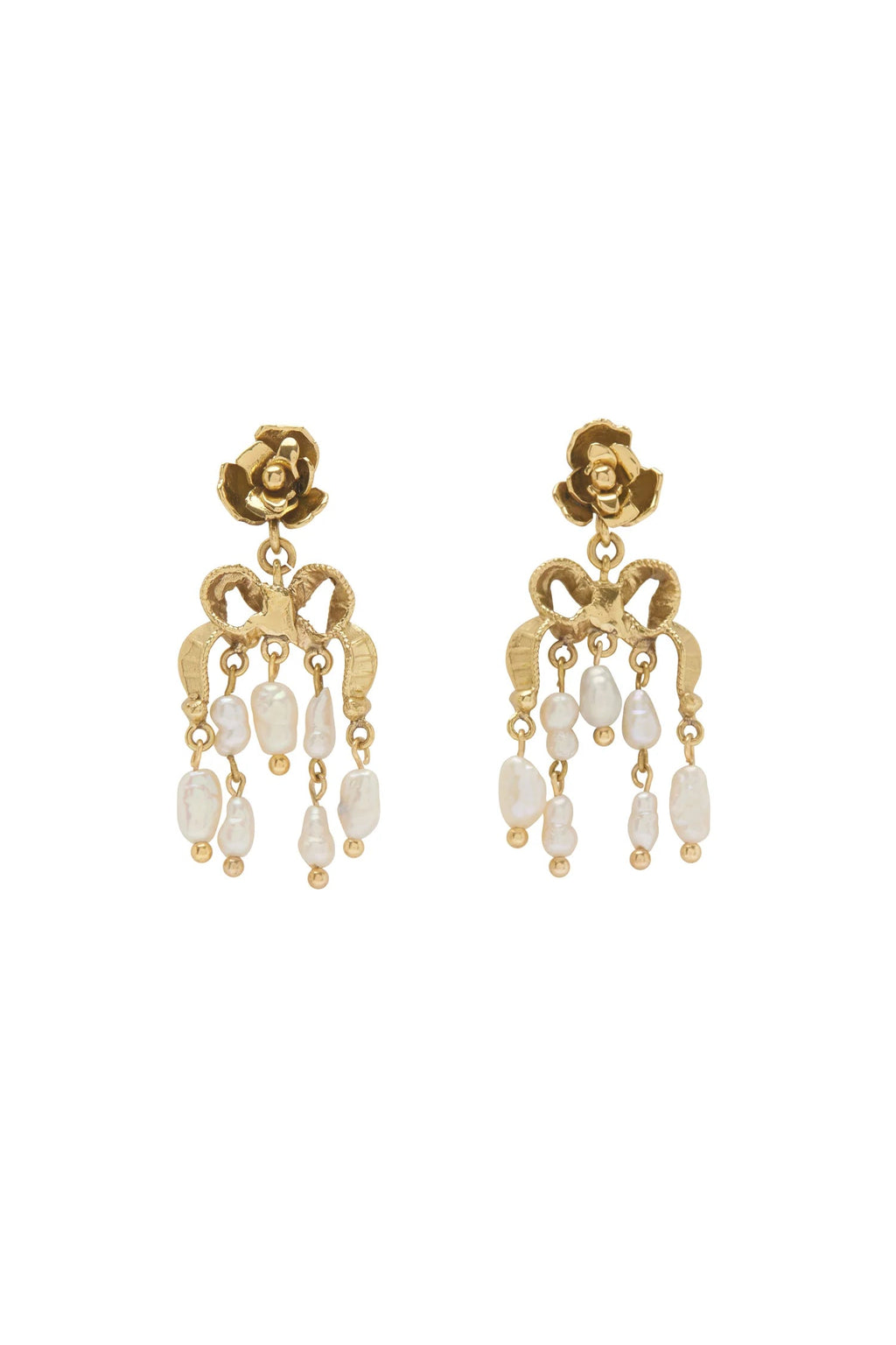 ALÉMAIS Django Rose and Pearl Drop Earrings