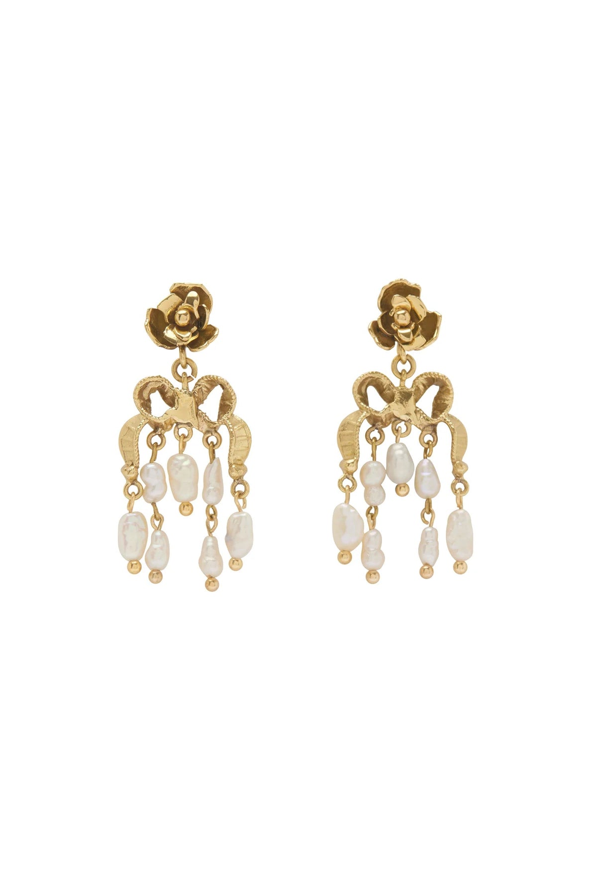 ALÉMAIS Django Rose and Pearl Drop Earrings