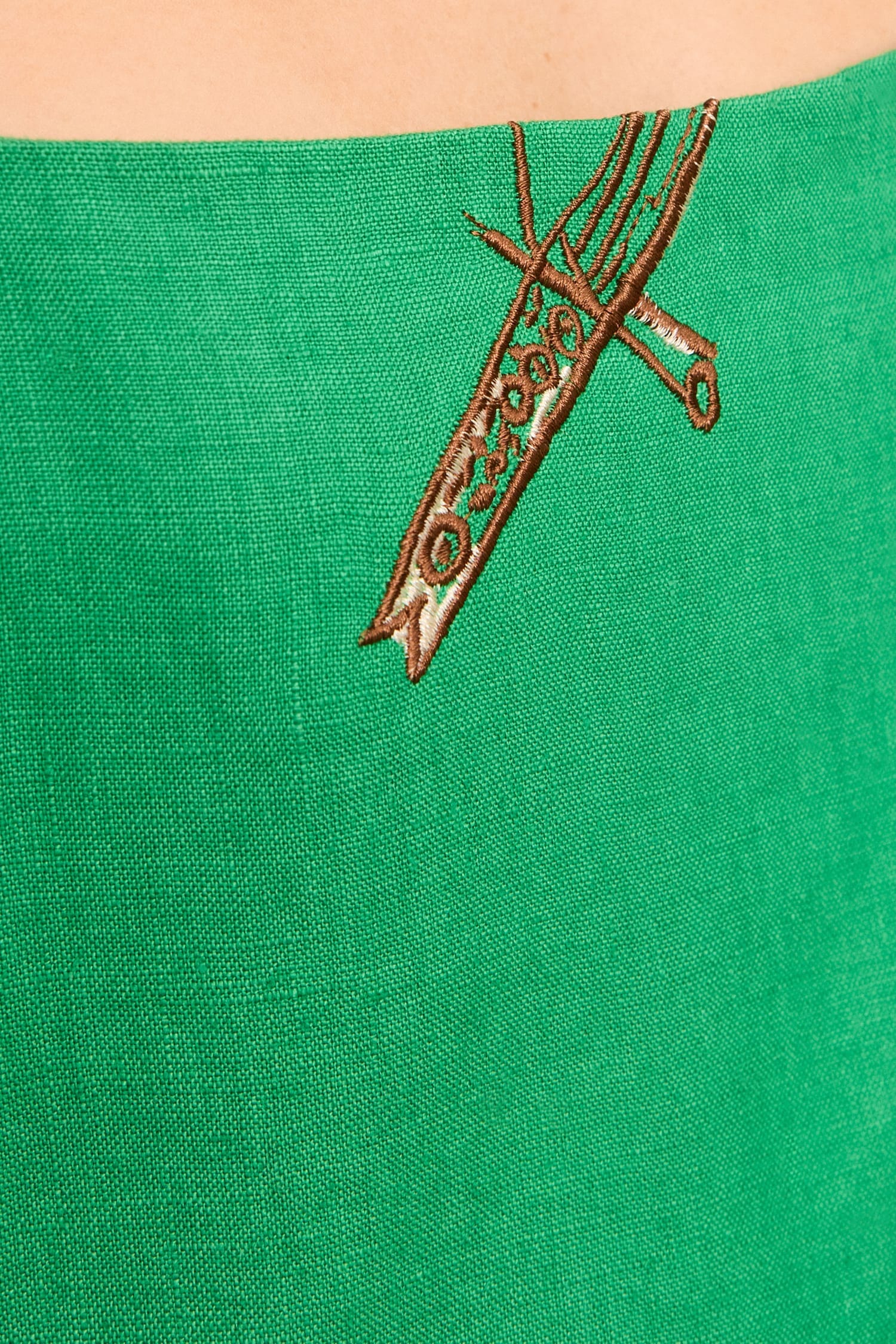ALÉMAIS Wanda Embroidered Midi Dress - Green