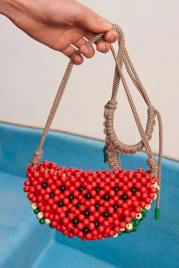 ALÉMAIS Wood Bead Watermelon Mini Bag