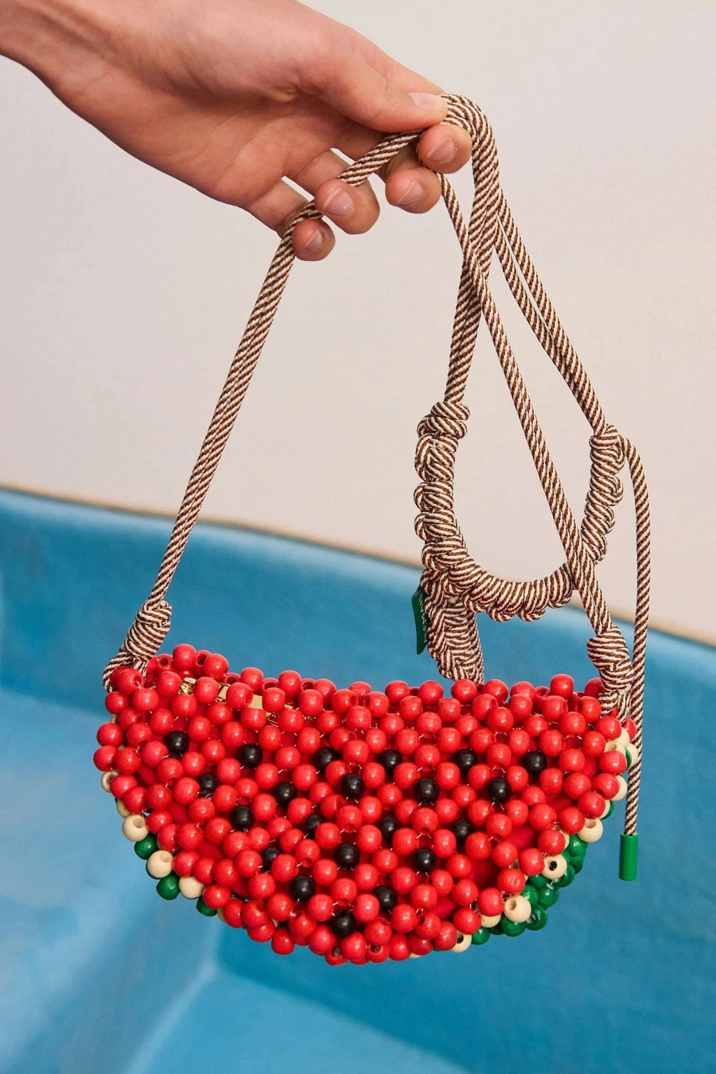 ALÉMAIS Wood Bead Watermelon Mini Bag