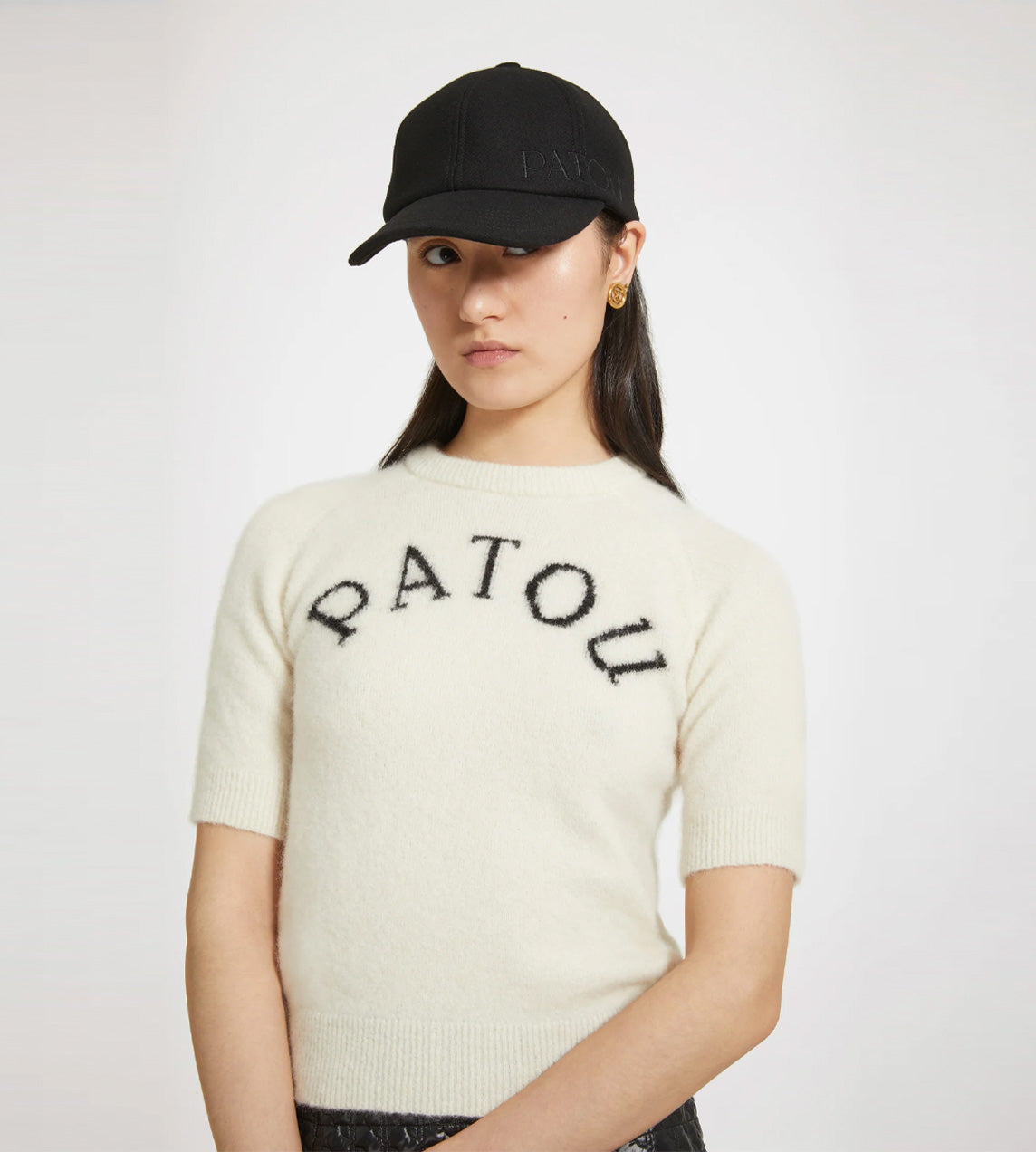 Patou Alpaca Logo S/S Sweater - Avalanche White