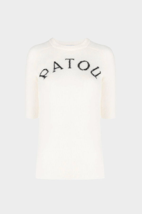 Patou Alpaca Logo S/S Sweater - Avalanche White