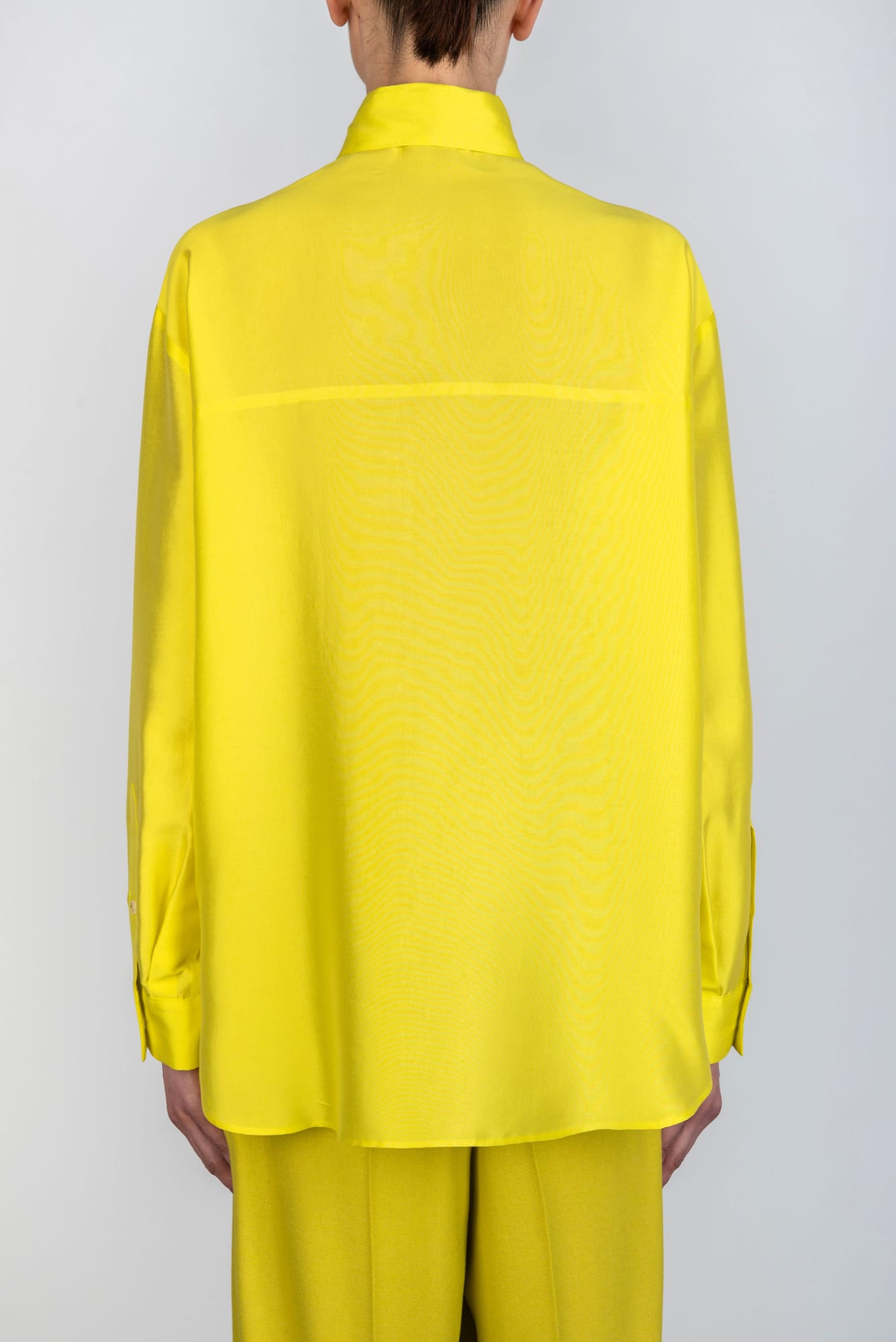 Alysi Crinkle Silk Shirt - Yellow
