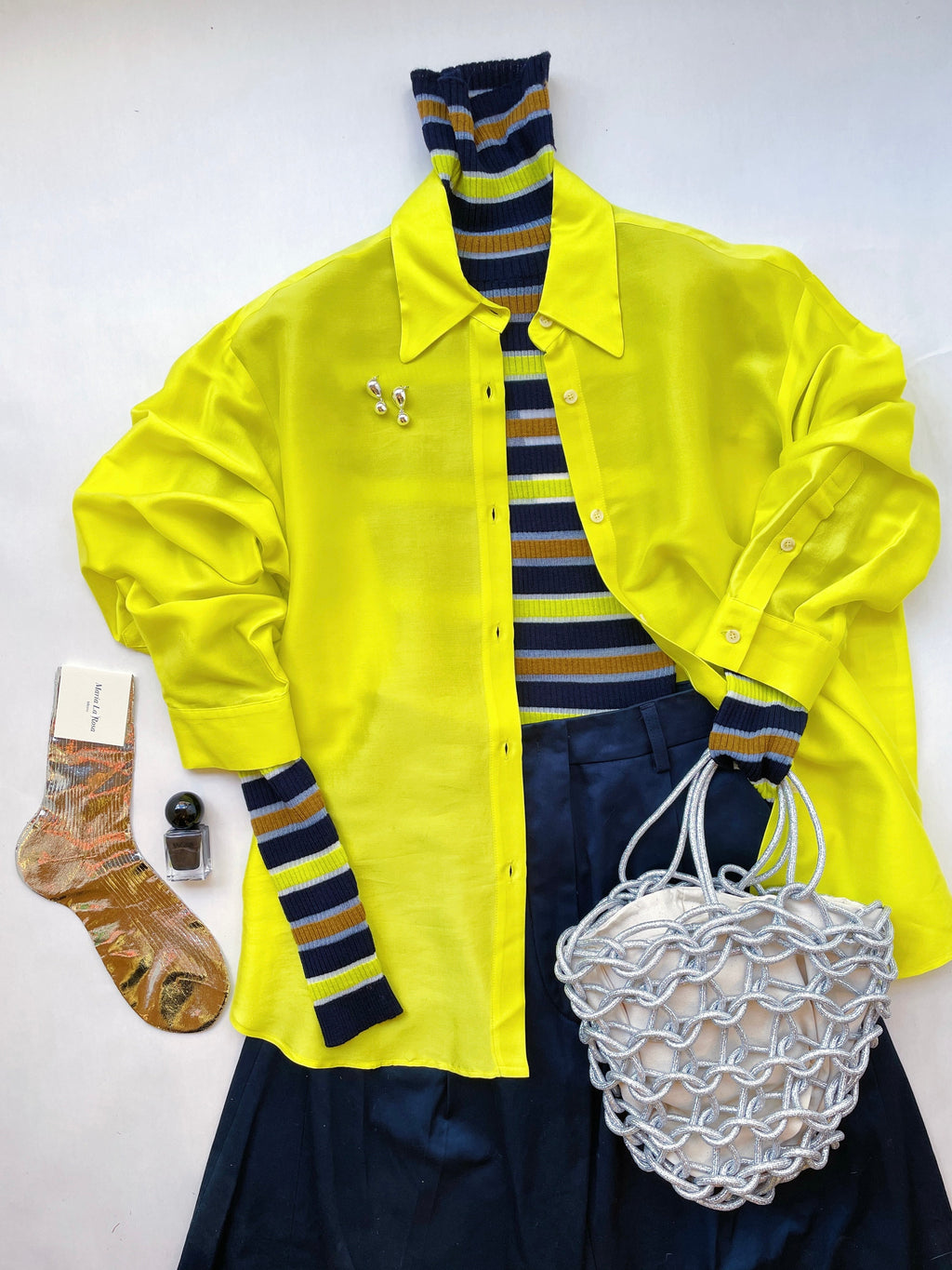 Alysi Crinkle Silk Shirt - Yellow