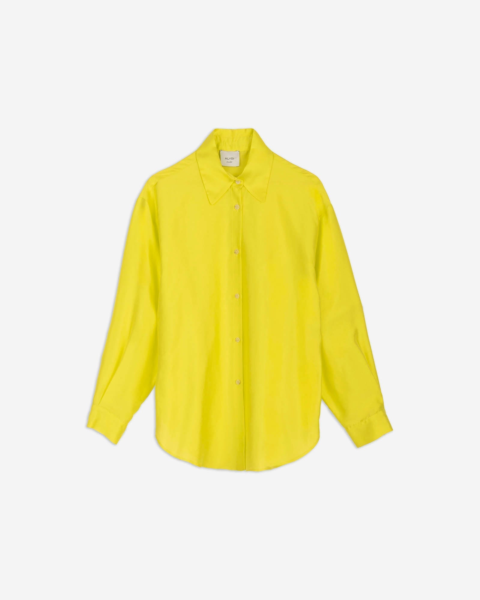 Alysi Crinkle Silk Shirt - Yellow