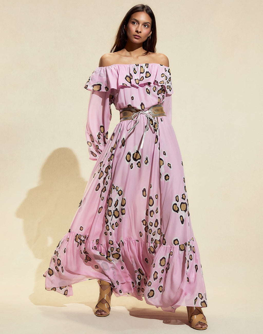 Cynthia Rowley Amalfi Silk Maxi Dress - Pink/Gold
