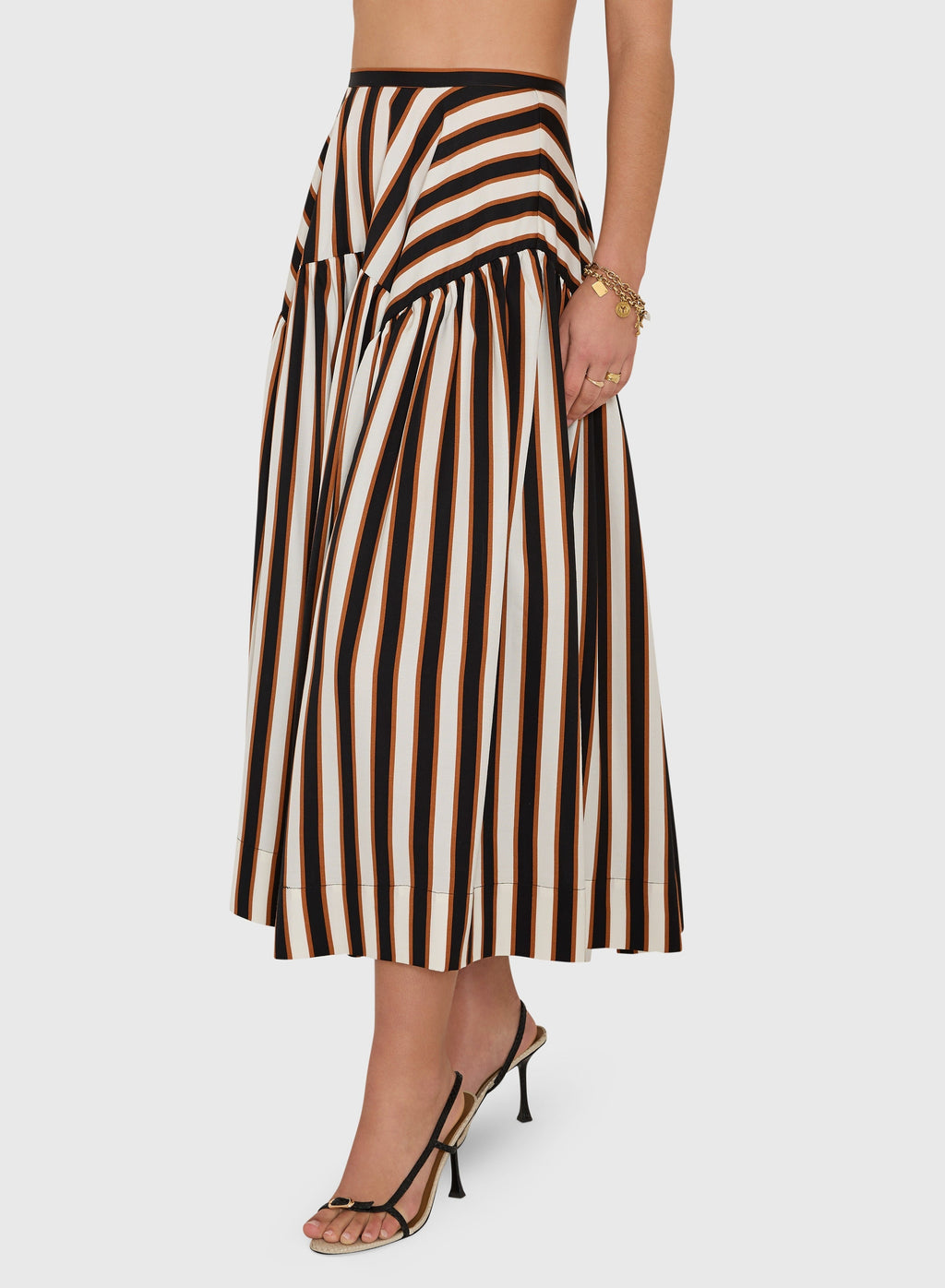Amanda Uprichard Spencer Midi Skirt - Ivory Combo