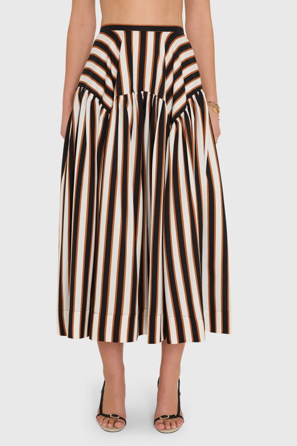 Amanda Uprichard Spencer Midi Skirt - Ivory Combo