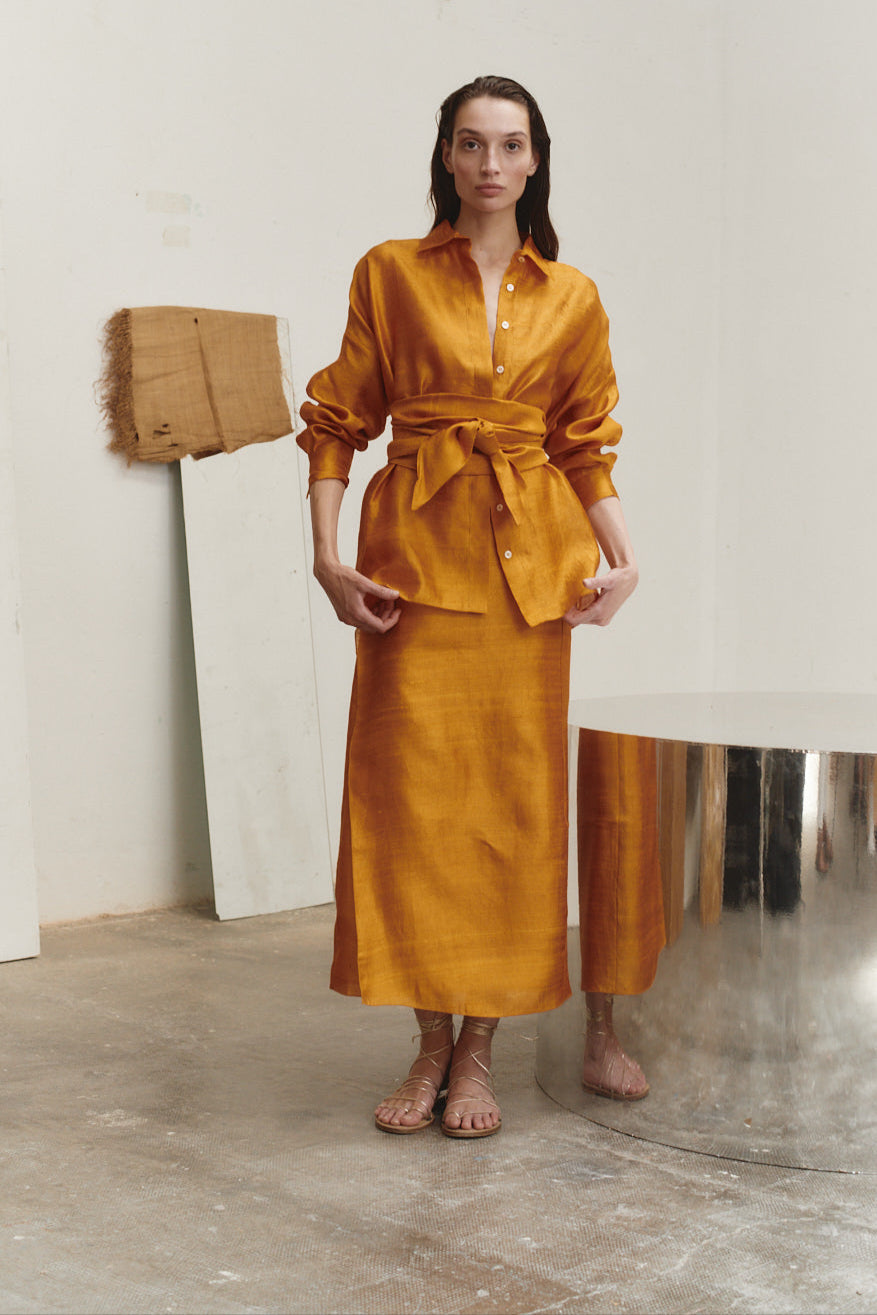 Datura Amber Dupion Pareo Skirt