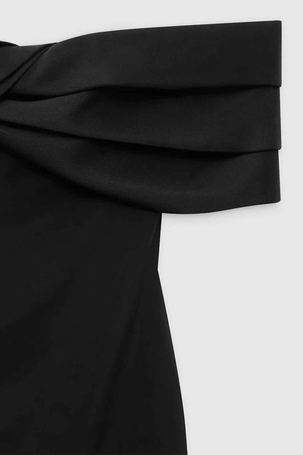 Anine Bing Satin Bow Strapless Fleur Dress - Black