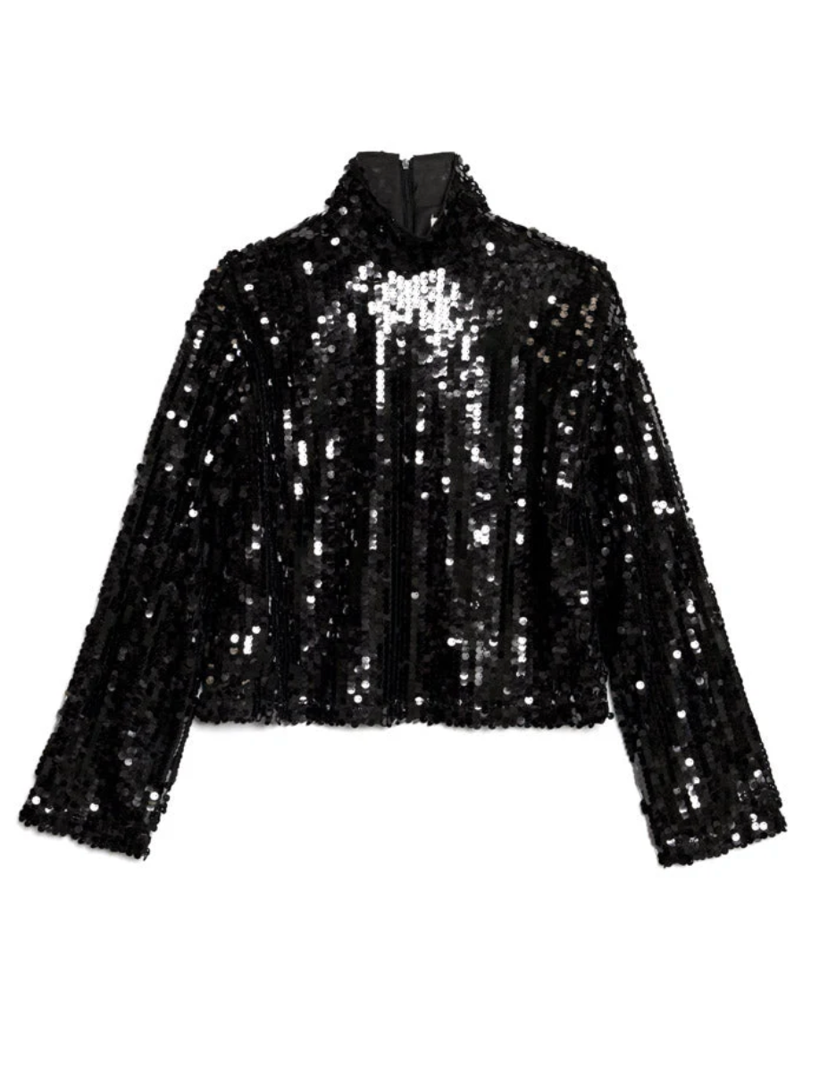 Ghospell Anita Sequin Top - Onyx