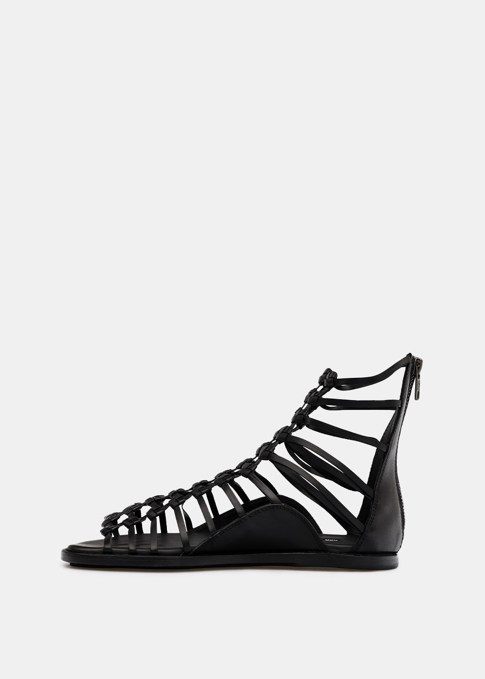 Ann Demeulemeester Black Woven Strap Flats - Black