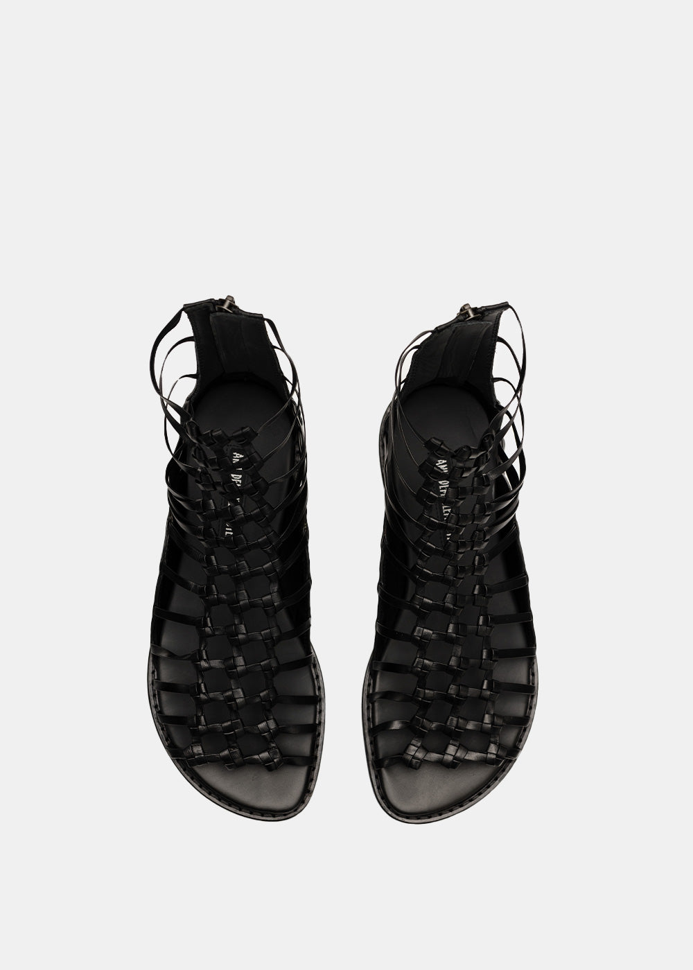 Ann Demeulemeester Black Woven Strap Flats - Black