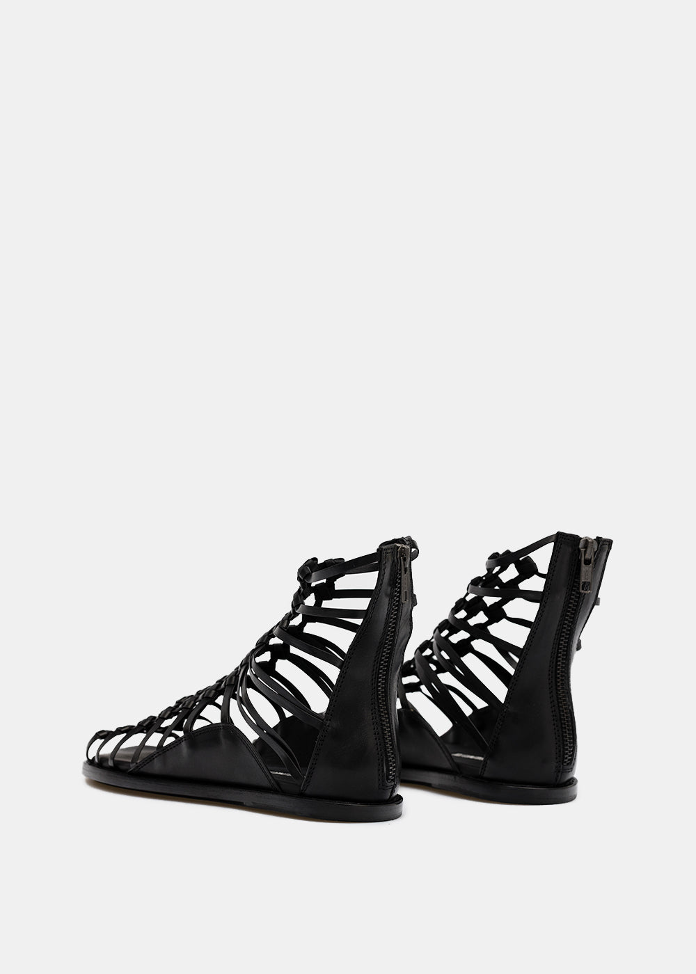 Ann Demeulemeester Black Woven Strap Flats - Black