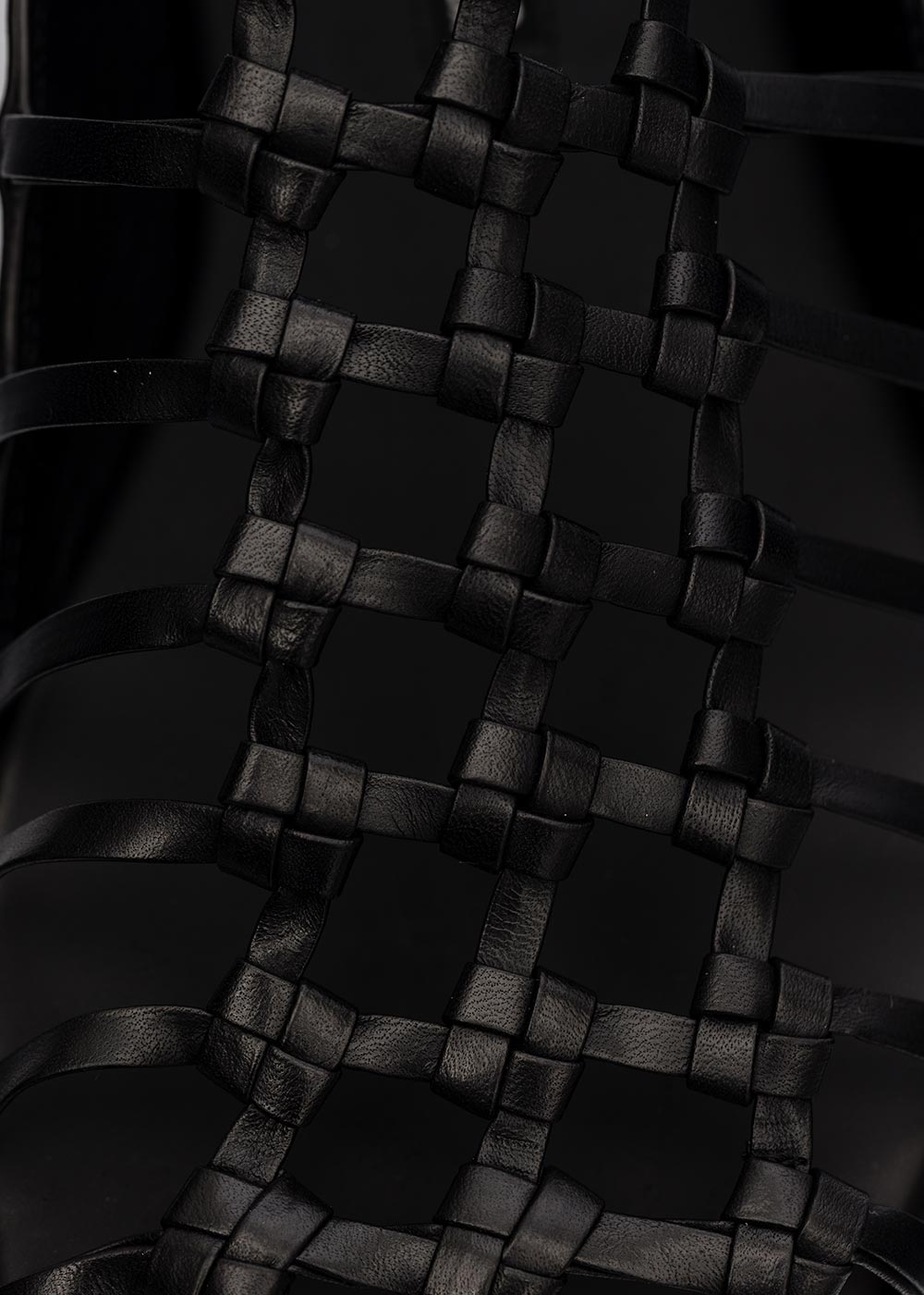 Ann Demeulemeester Black Woven Strap Flats - Black