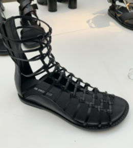 Ann Demeulemeester Black Woven Strap Flats - Black