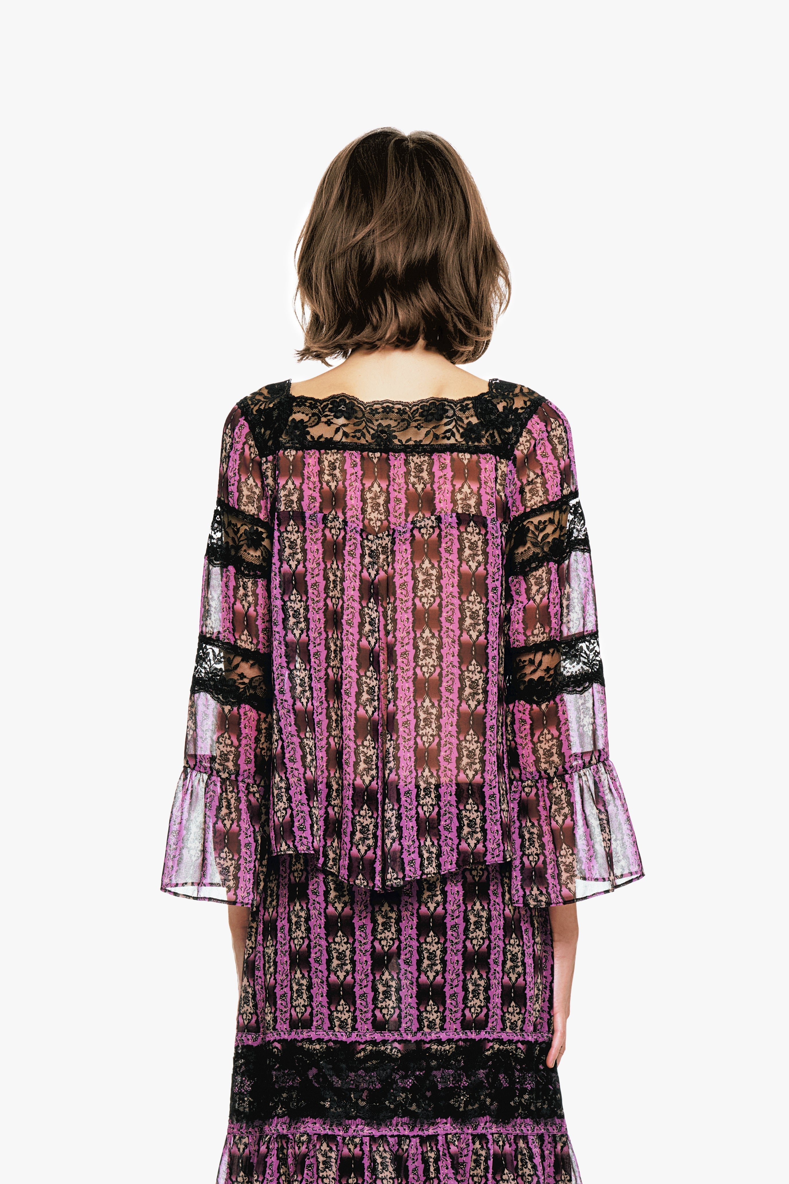 Anna Sui Cameo Stripe Print Tie Blouse