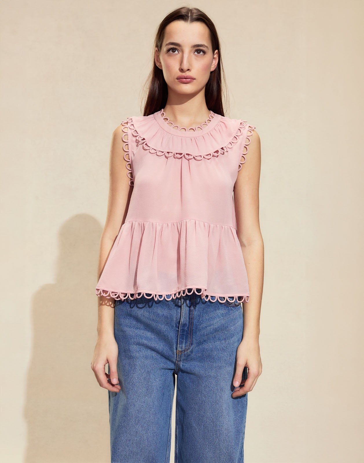 Cynthia Rowley Annabelle Sleeveless Blouse - Mauve