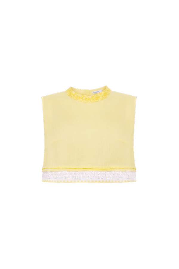 Annabo Desert Rose Crop Top - Yellow