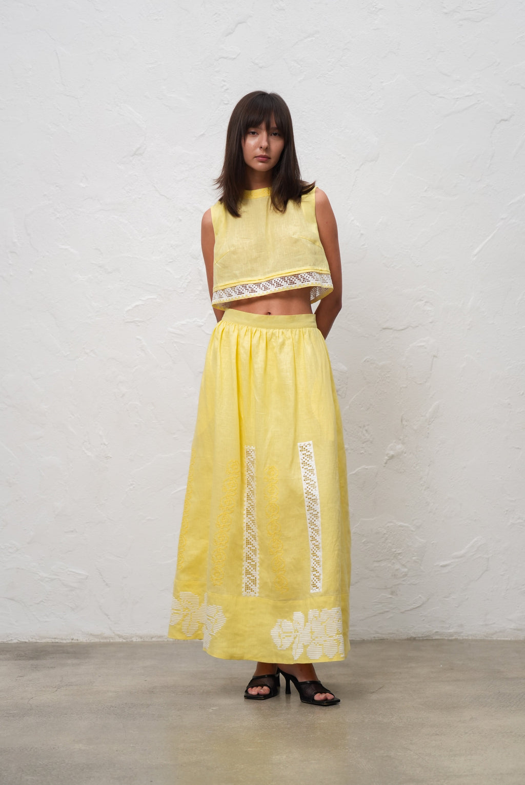 Annabo Desert Rose Crop Top - Yellow