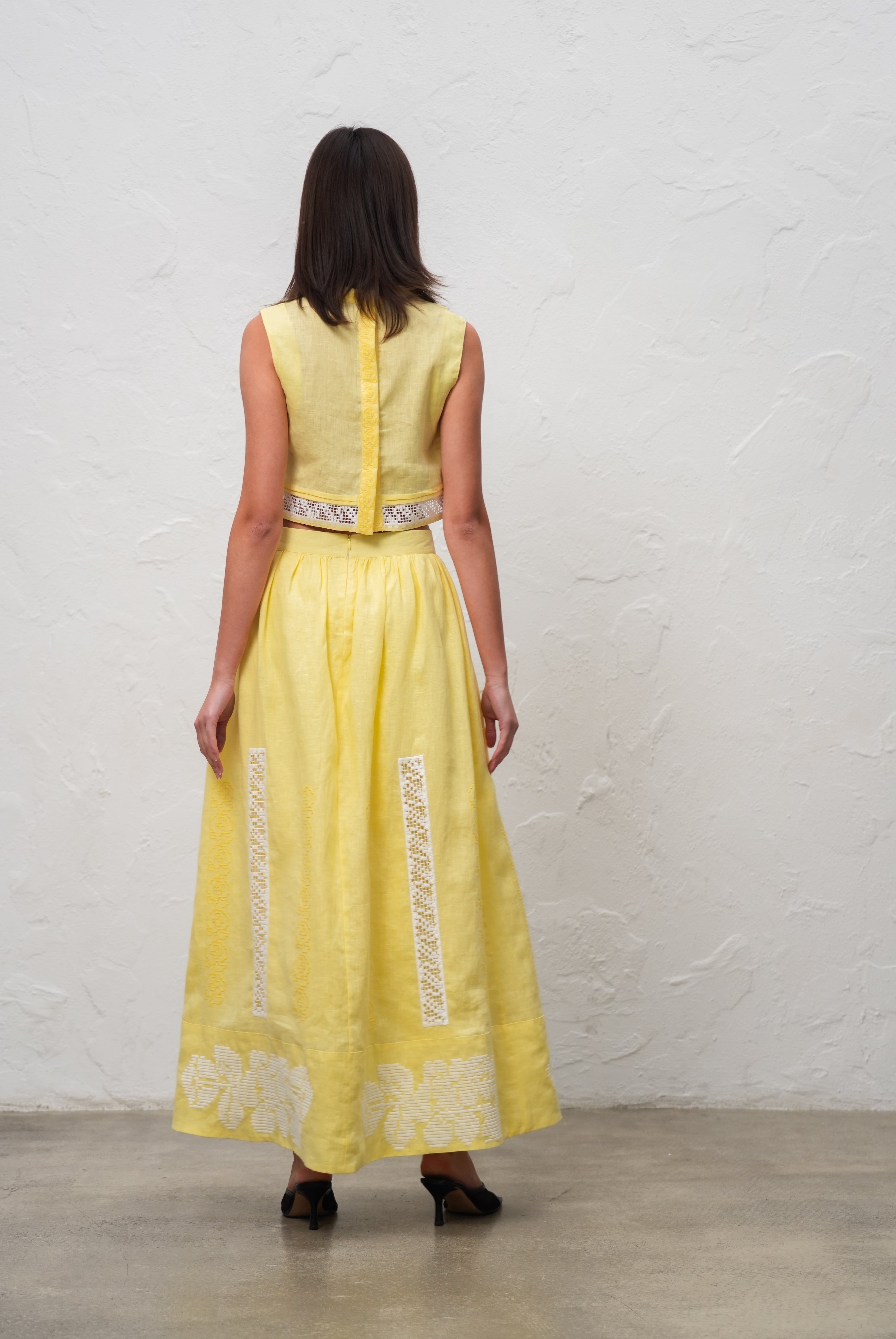 Annabo Desert Rose Crop Top - Yellow