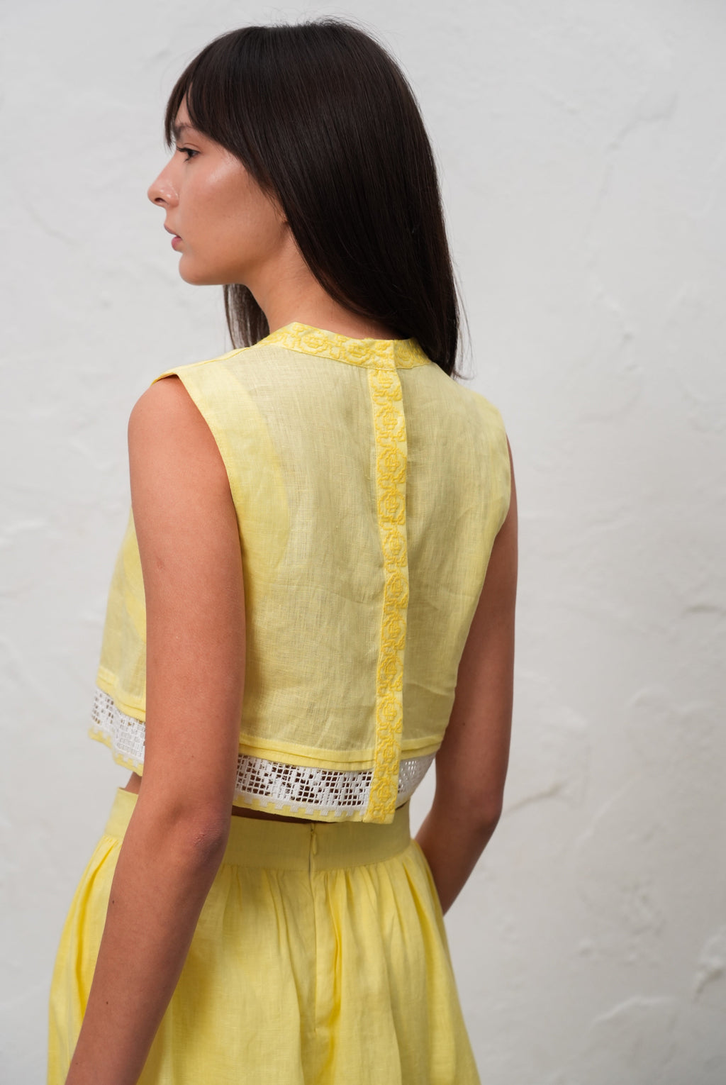 Annabo Desert Rose Crop Top - Yellow