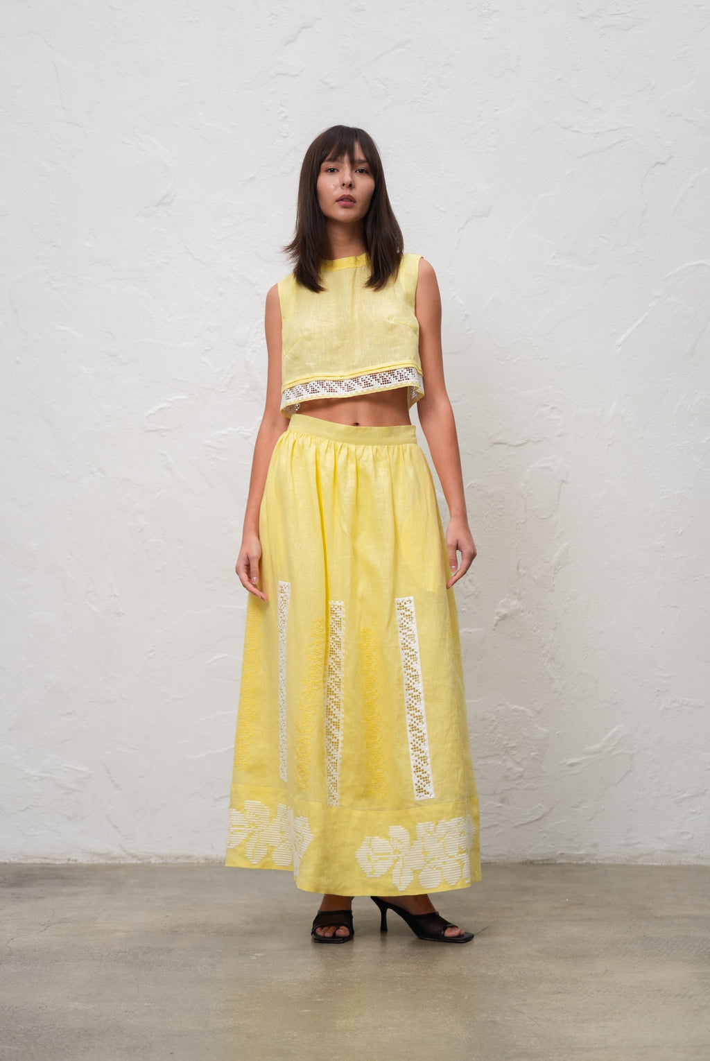Annabo Desert Rose Crop Top - Yellow